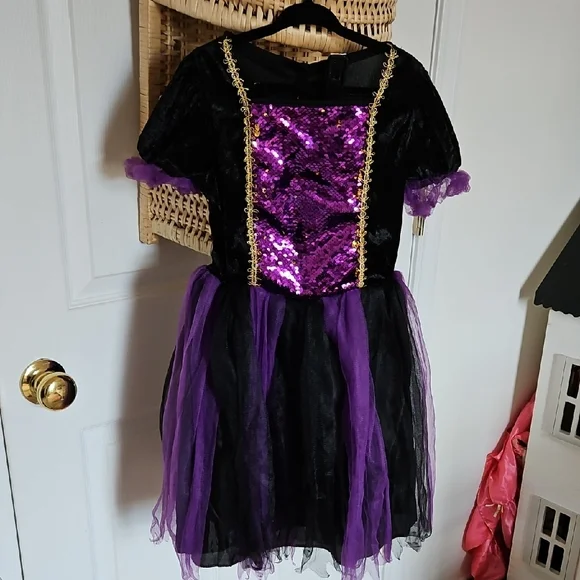 Disney Purple and Black Sequin Kids Costume Princess Dress - Picture 1 of 6